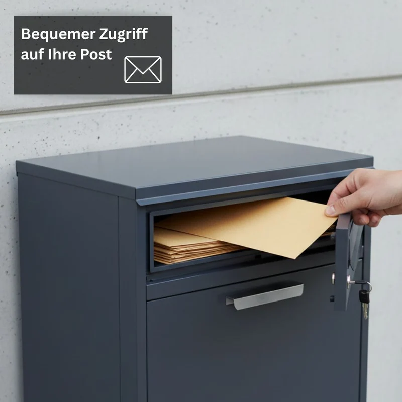 Paketbriefkasten für Briefe & Pakete Anthrazit