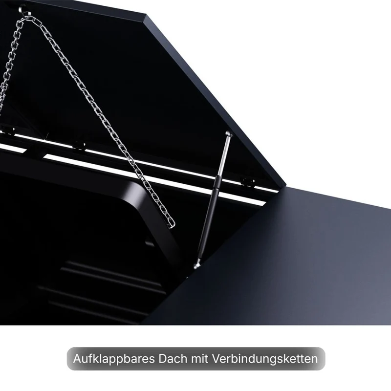 Mülltonnenbox Verkleidung 3er Anthrazit / Holzoptik V2