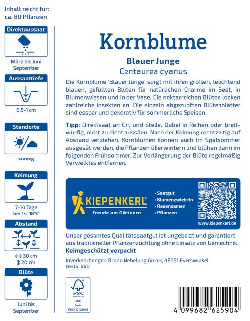 Kiepenkerl Kornblumen-Samen 'Blauer Junge'
