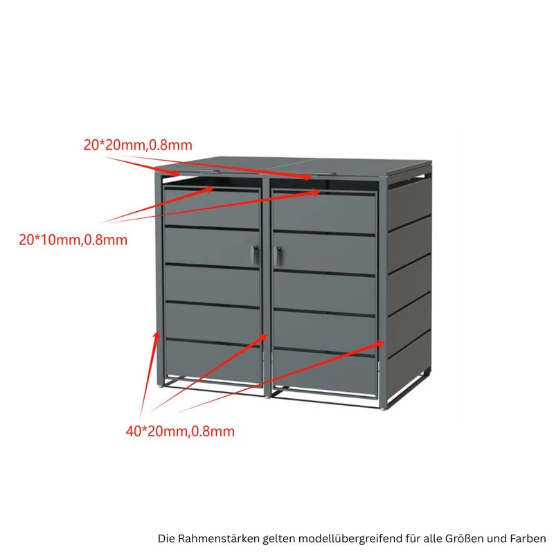 Mülltonnenbox Verkleidung 3er Anthrazit