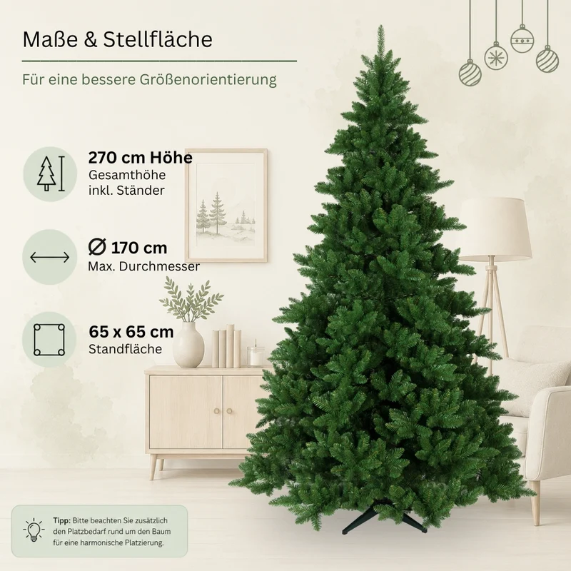 „Spessarttanne Classic“ 270 cm Weihnachtsbaum PVC 19001