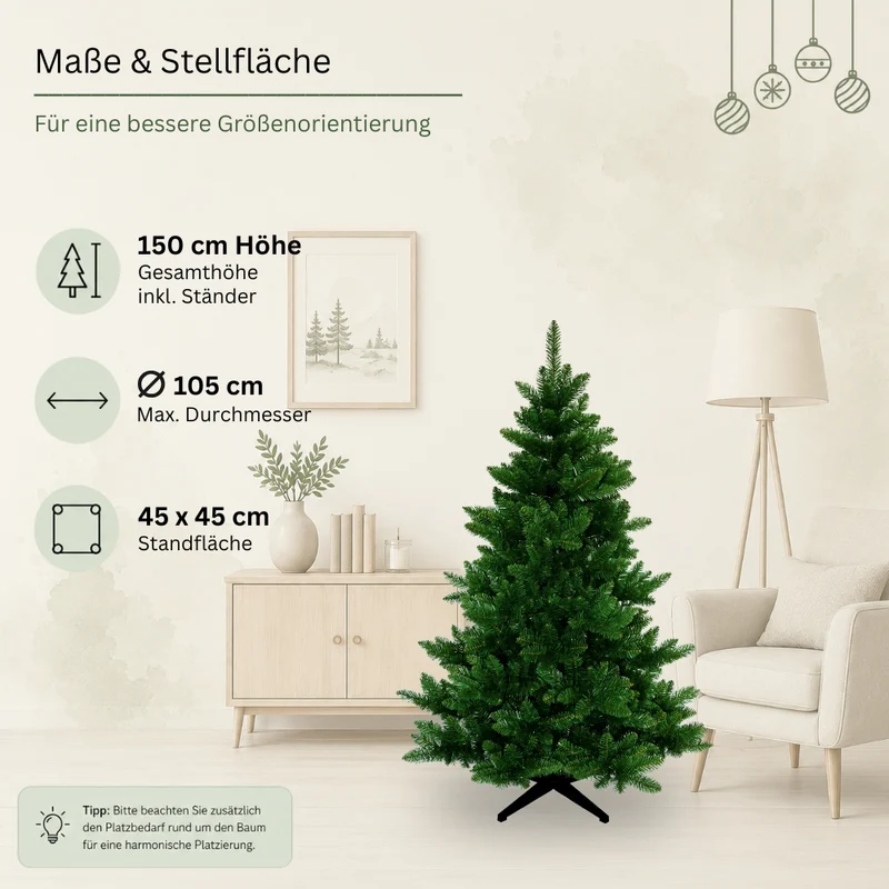 „Spessarttanne Classic“ 150 cm Weihnachtsbaum PVC 19001