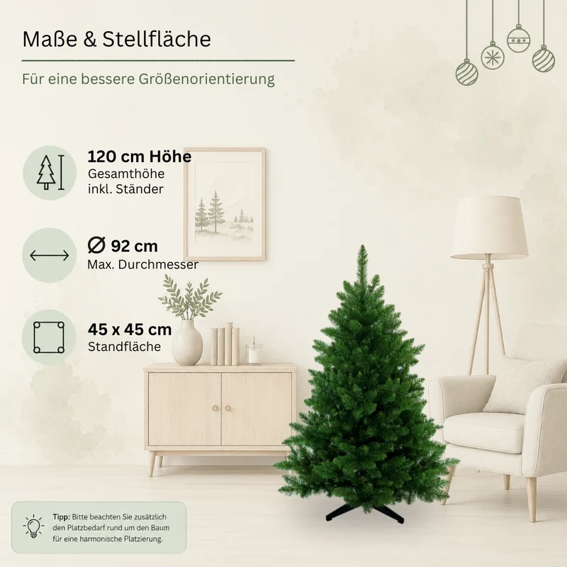 „Spessarttanne Classic“ 120 cm Weihnachtsbaum PVC 19001