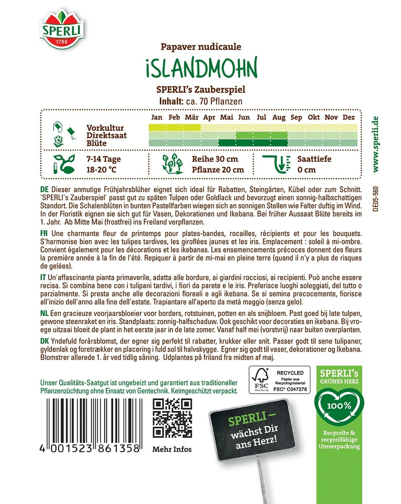 SPERLI Islandmohn-Samen 'Zauberspiel'