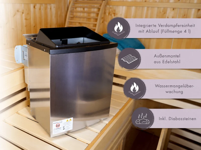 Karibu 11,0 kW Biokombiofen, inkl. externe Steuerung easy und Steine