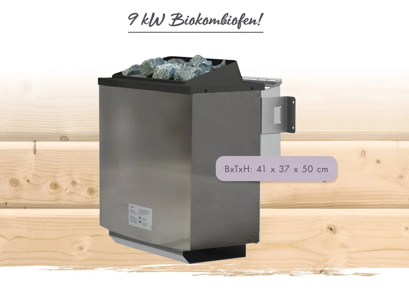 Karibu 11,0 kW Biokombiofen, inkl. externe Steuerung easy und Steine