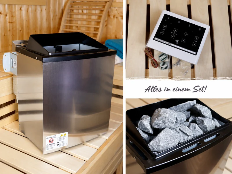 Karibu 11,0 kW Biokombiofen, inkl. externe Steuerung easy und Steine