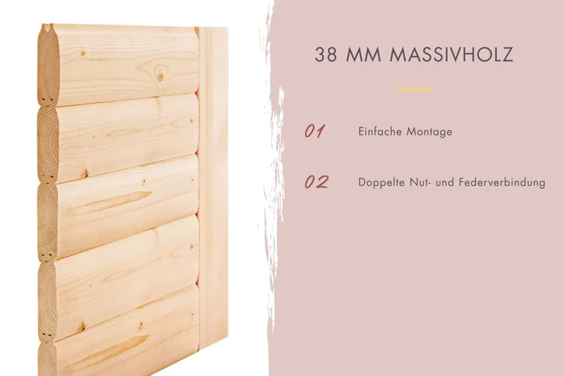 Karibu Saunahaus Caapi 3, inkl. 9 kW Ofen integr. Steuerung - mit Klarglastür und Fußboden
