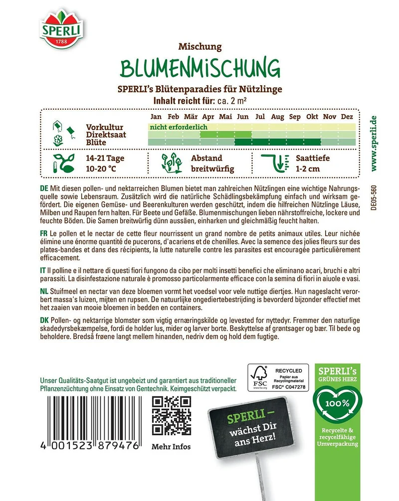 SPERLI Blumensamen "Blütenparadies für Nützlinge"