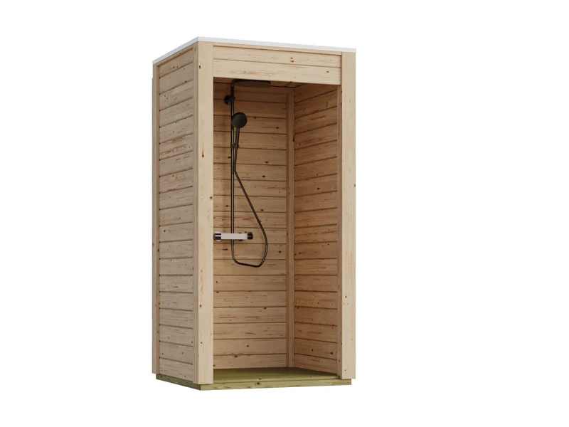 Karibu Outdoordusche, 1 x 1 m, natur