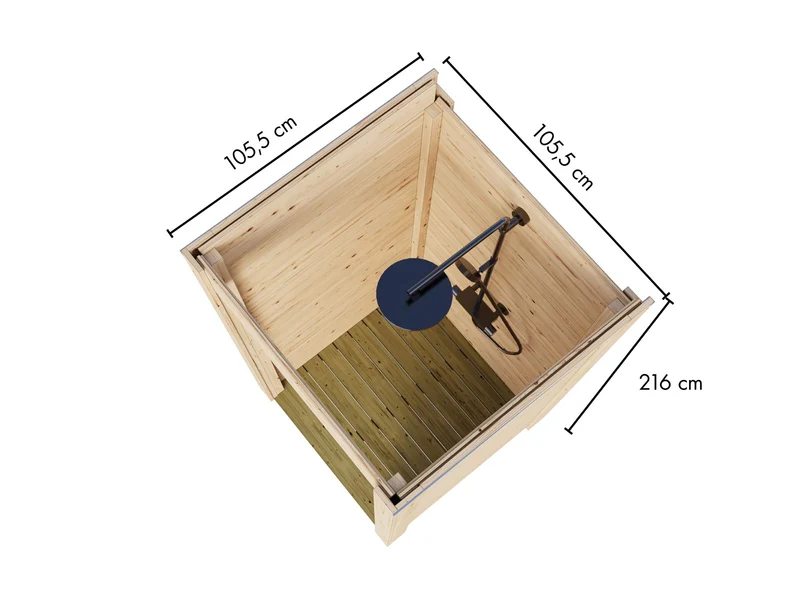 Karibu Outdoordusche, 1 x 1 m, natur