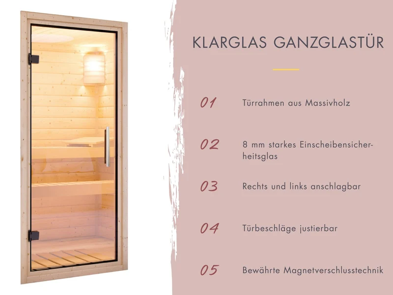 Karibu Hybrid Saunahaus Ares 3, naturbelassen/anthrazit -inkl. 11 kW Bioofen ext. Steuerung-