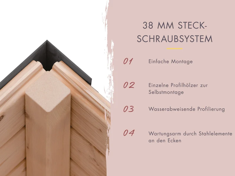 Karibu Hybrid Saunahaus Ares 4, naturbelassen/graualuminium, inkl. 9 kW Ofen ext. Steuerung