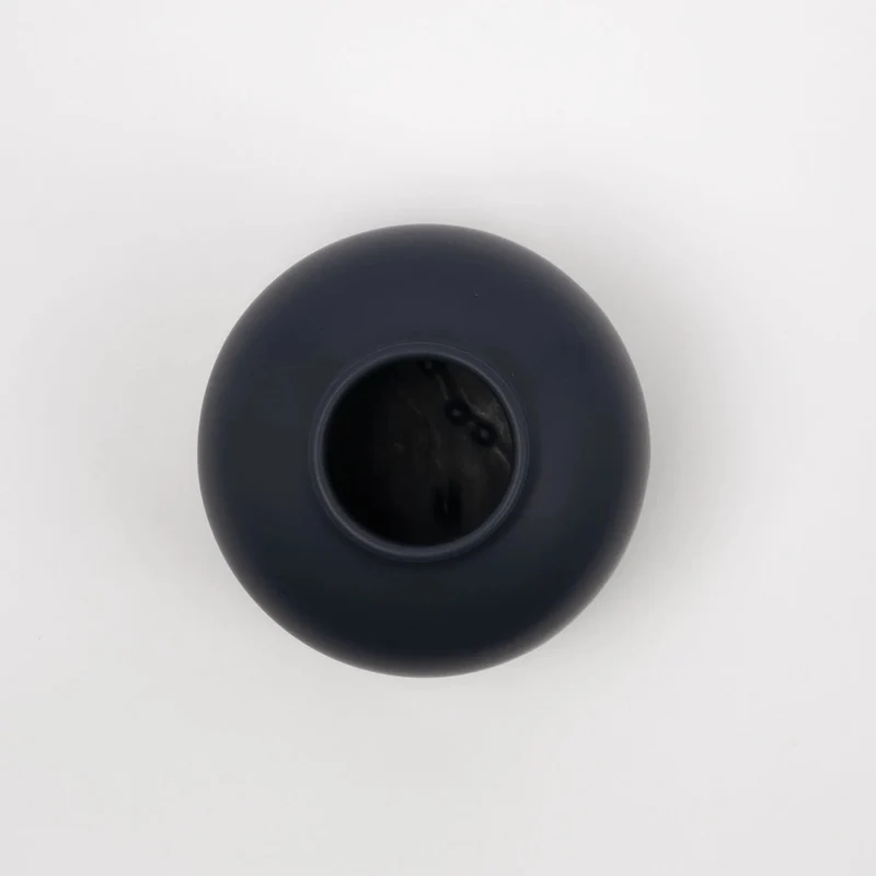 B-Ware RAAWII Vase Omar dunkelblau Vase Blumenvase Tischvase Steingutvase Steingut