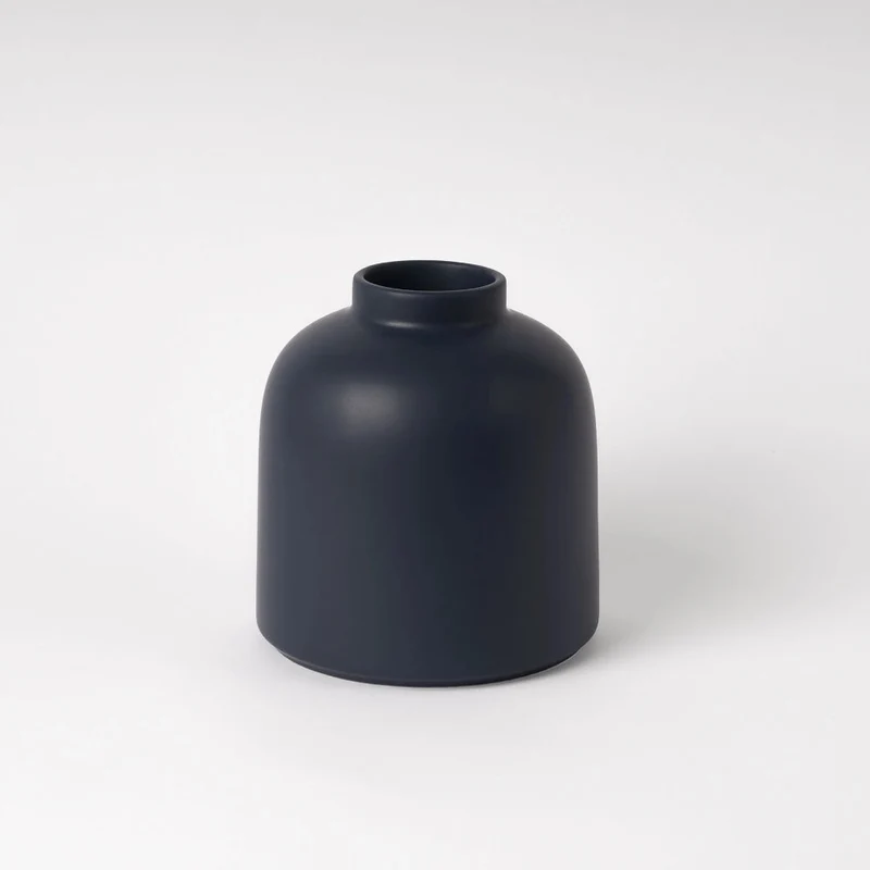B-Ware RAAWII Vase Omar dunkelblau Vase Blumenvase Tischvase Steingutvase Steingut