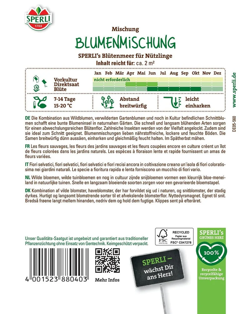 SPERLI Blumensamen "Blütenmeer für Nützlinge"