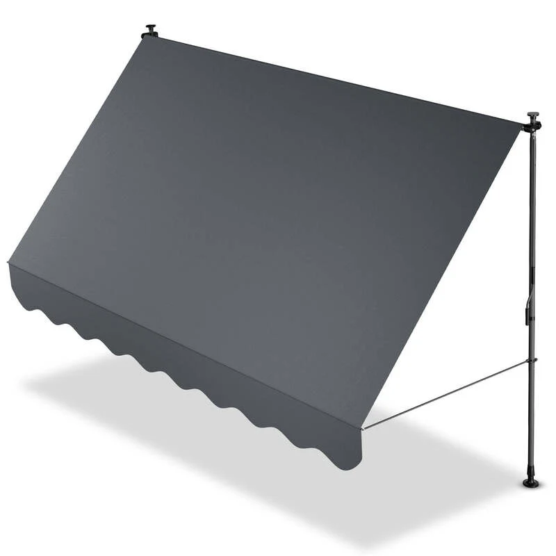 B-Ware Klemmmarkise Kapstadt Sonnenschutz höhenverstellbar grau 300x120cm UV-beständig