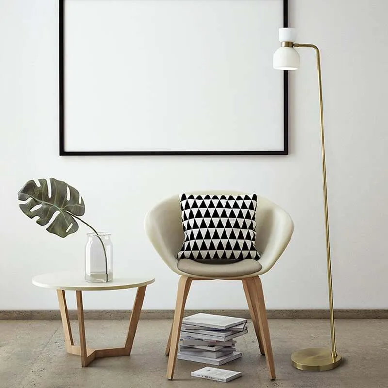 B-Ware miloox by Sforzin Stehleuchte Designer Leuchte Fifty gold-weiß 162cm Metall Glas