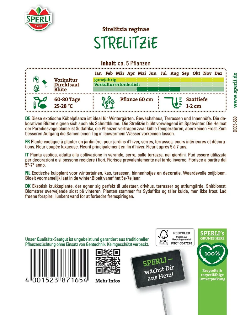 SPERLI Strelitzien-Samen