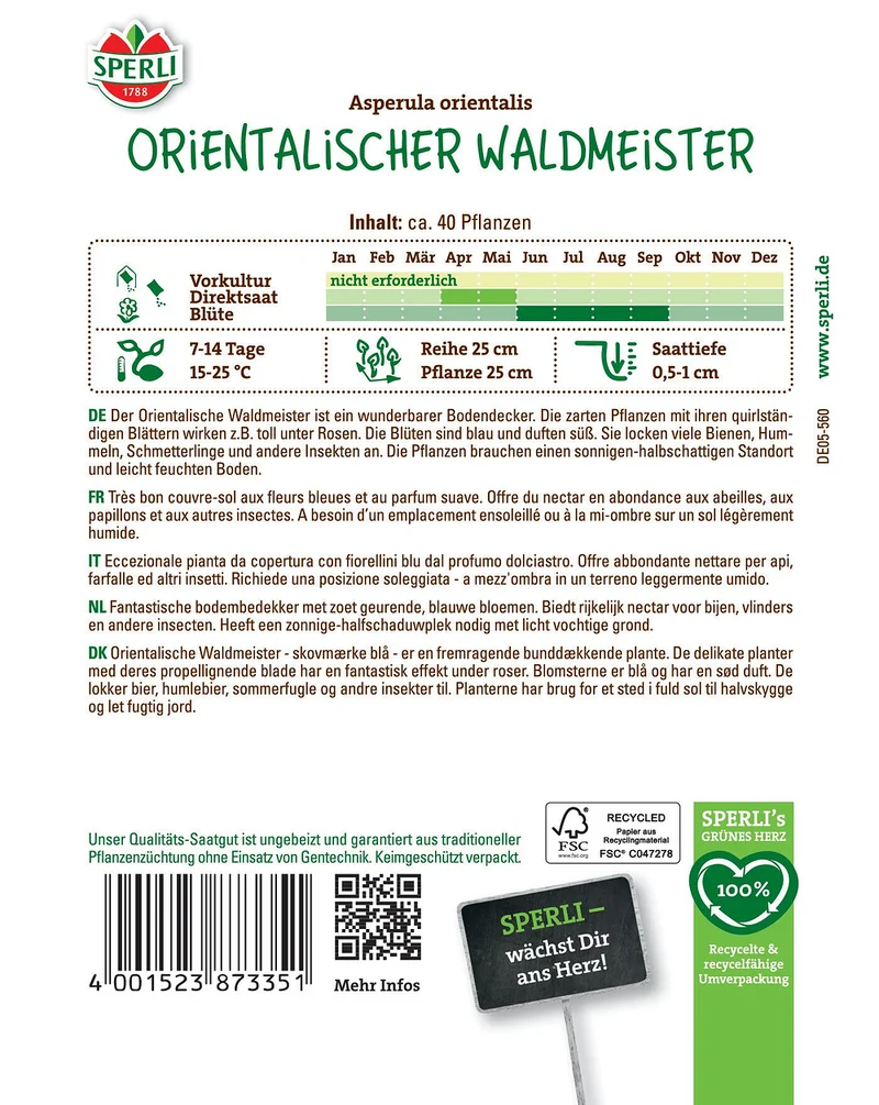 SPERLI Orientalischer Waldmeister-Samen