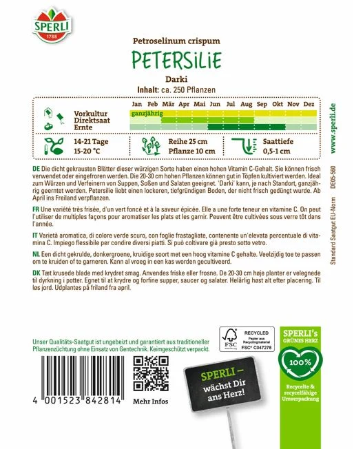 SPERLI Petersilien-Samen 'Darki'