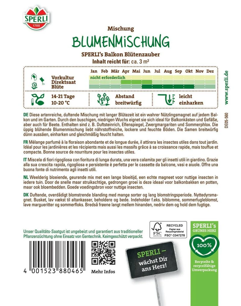 SPERLI Blumensamen-Mischung "Balkon Blütenzauber"