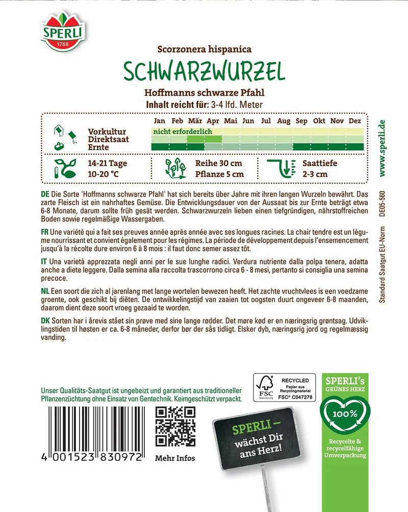 SPERLI Schwarzwurzel-Samen 'Hoffmanns schwarze Pfahl'
