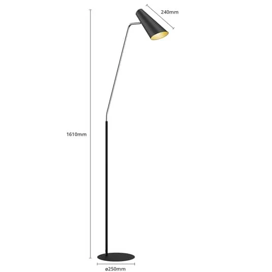 B-Ware Lucande Wibke Stehleuchte Stehlampe Lampe Leuchte in Schwarz gold 180cm