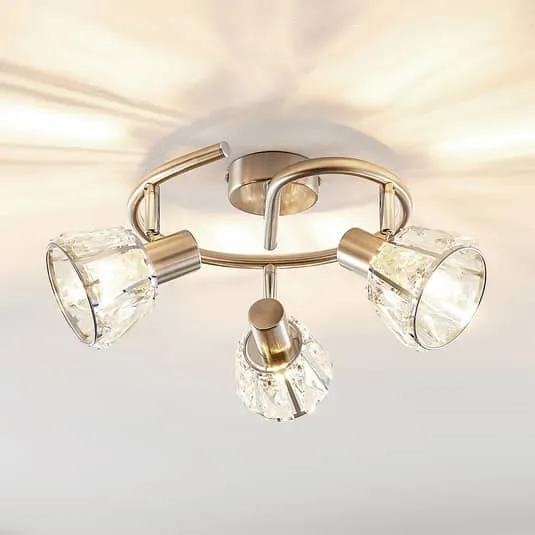 B-Ware Lindby Kosta Deckenlampe Deckenleuchte Lampe Leuchte Hängelampe 3 flammig nickel