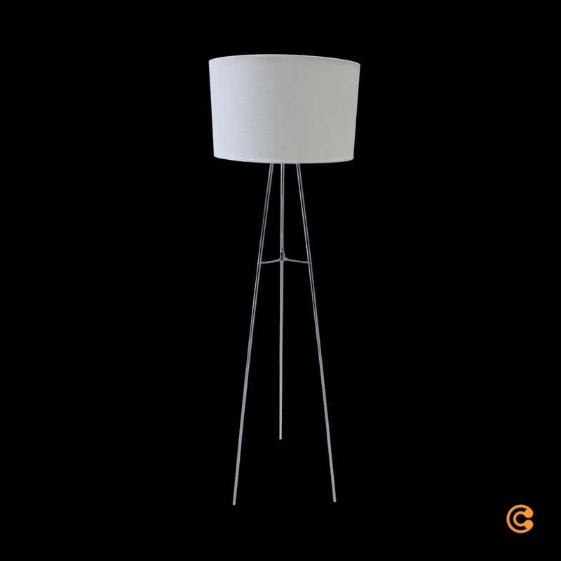 B-Ware Stehleuchte Mariat Stativ Tripod Lampe Textilschirm Stoffschirm Creme Wohnzimmer