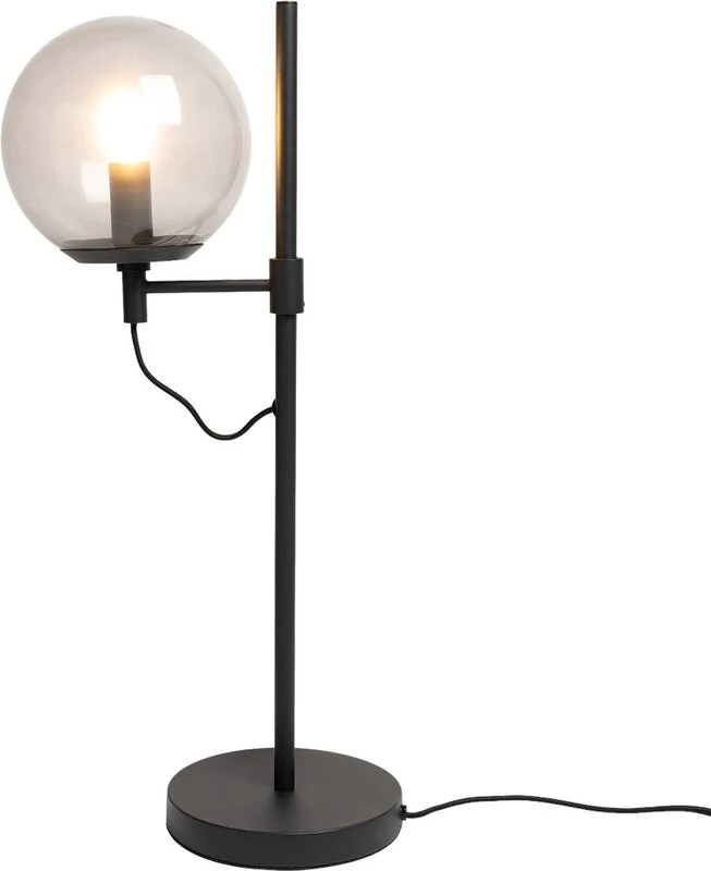 B-Ware Lucande Tischleuchte Lampe Sotiana Glaskugel Glas Schwarz Esszimmer E14 LED
