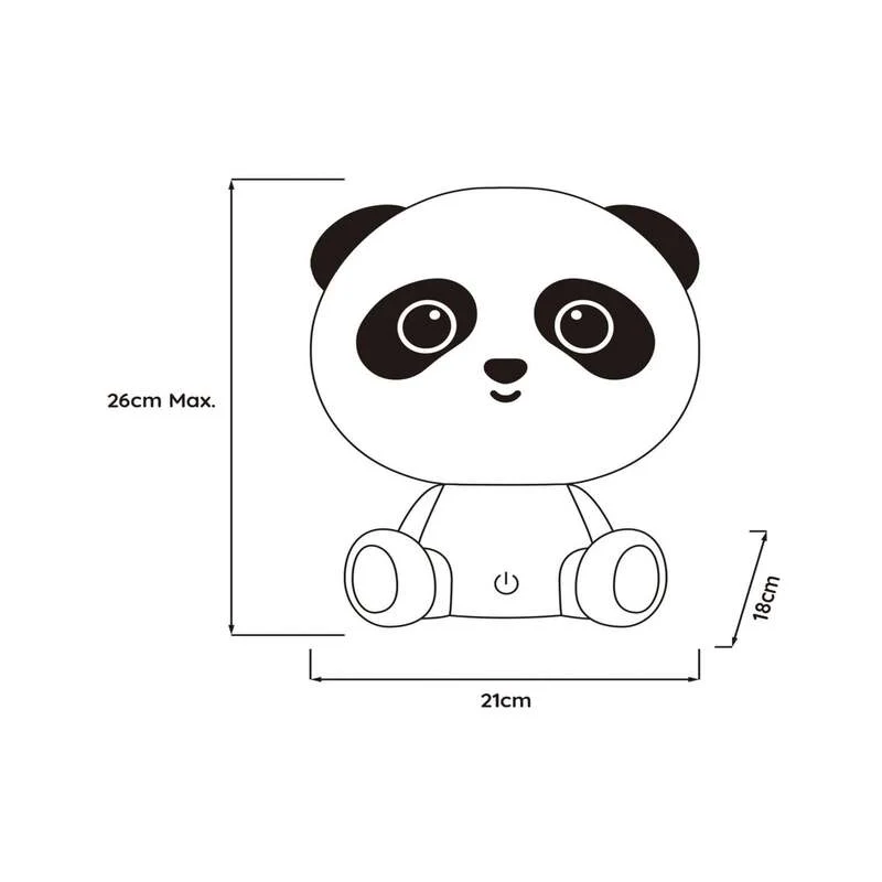 B-Ware Lucide Kindertischleuchte Nachttischlampe Dodo Panda weiß schwarz dimmbar ABS