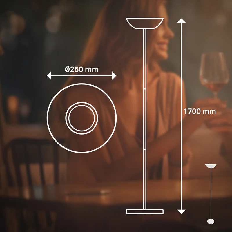 B-Ware Briloner LED-Akku-Stehleuchte Estate Standleuchte Touchdimmer USB-Kabel weiß