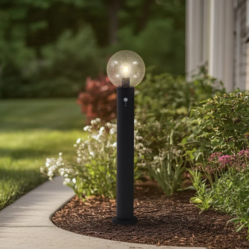 B-Ware Lindby Wegeleuchte Lampe Wegleuchte Sensor Glas klar Dangan 90 cm