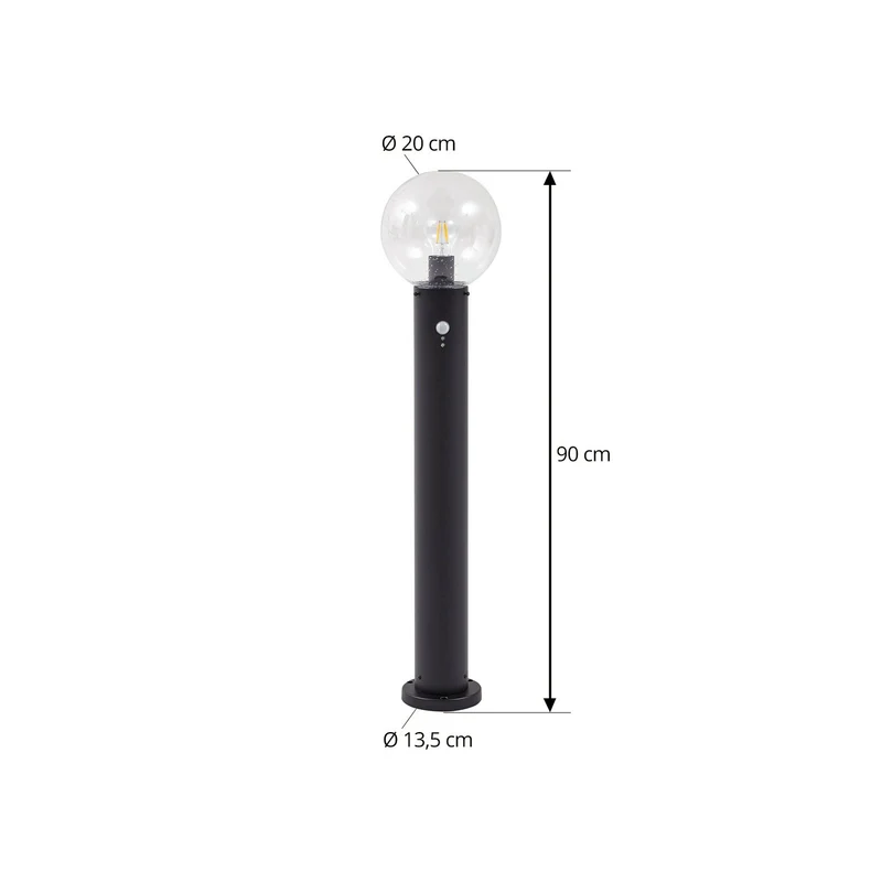 B-Ware Lindby Wegeleuchte Lampe Wegleuchte Sensor Glas klar Dangan 90 cm