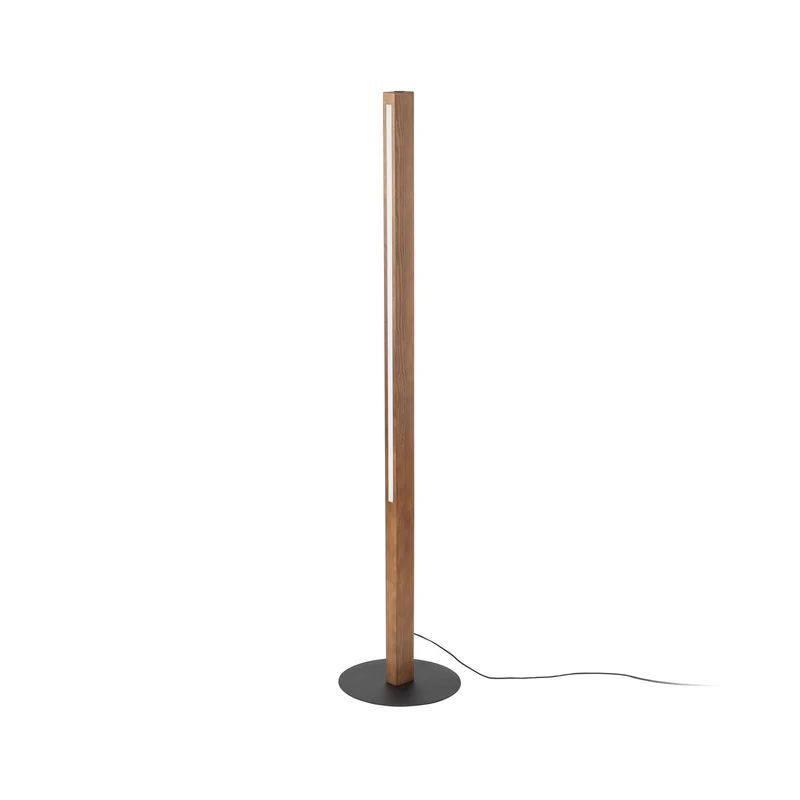 B-Ware LED Holzstehleuchte Teo Standlampe LED Leuchte walnuss 120 cm Touchdimmer