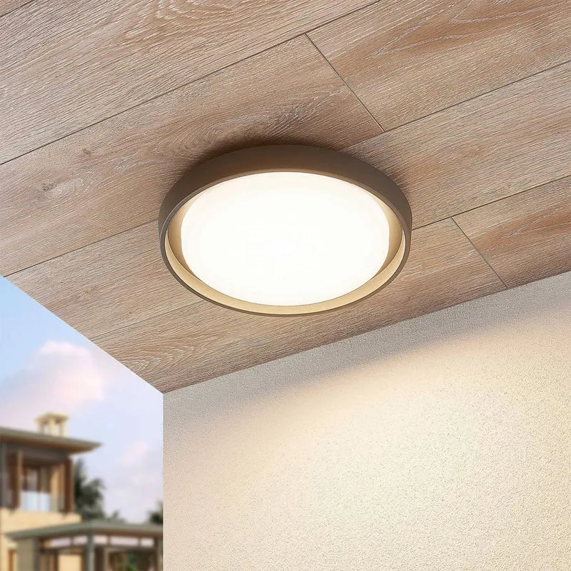B-Ware Lucande LED-AußenDeckenlampe Deckenlampe Deckenlampe Lampe Birta rund 34cm