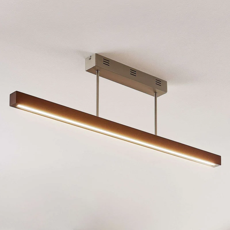 B-Ware LED-Holz-Deckenlampe Deckenlampe Lampe Leuchte indoor Tamlin dunkelbraun 100cm