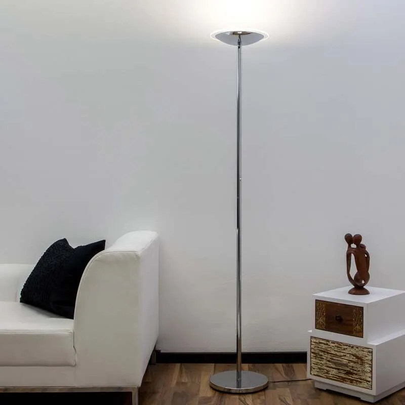 B-Ware Lindby Stehlampe Standlampe LED chrom dimmbar Malea Touchdimmer Wohnzimmer23