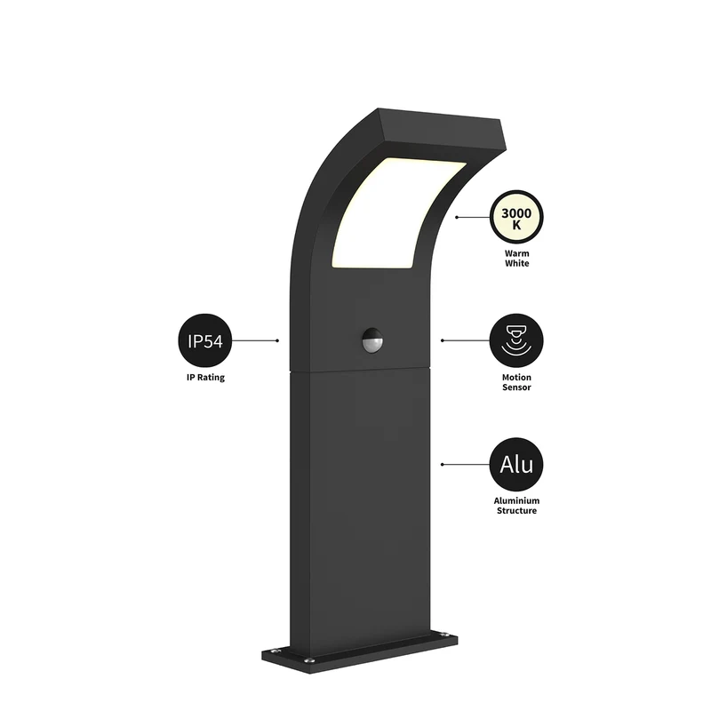 B-Ware Arcchio Wegeleuchte Gartenlampe LED Sensor Bewegungssensor Advik grafitgrau Auße