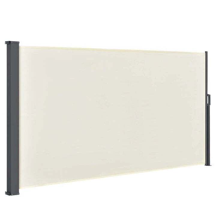 B-Ware Seitenmarkise Dubai Sichtschutz für Garten Terrasse beige 300x180cm ausziehbar