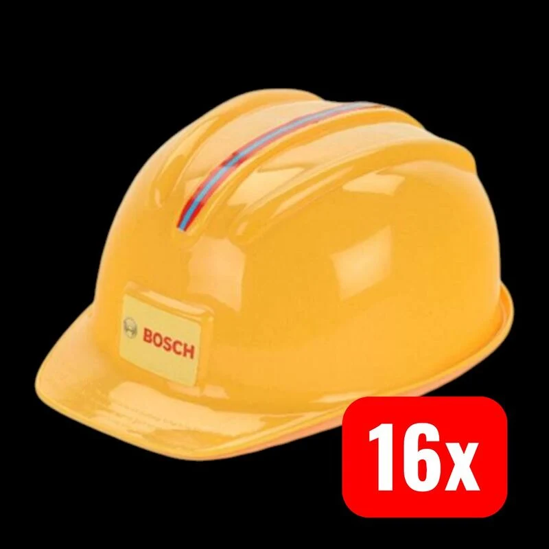 16x B-Ware Theo Klein Bosch Handwerkerhelm verstellbar Sicherheitsschutzhelm Spielzeug