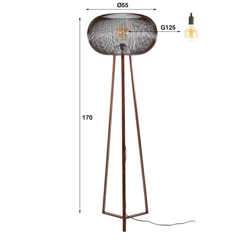 B-Ware Zijlstra Copper Twist Stehlampe Leuchte Lampe schwarz kupfer Metall 170cm