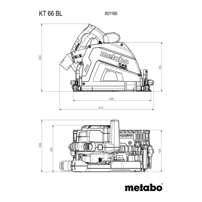 B-Ware Metabo KT 66 BL Handkreissäge Schnitttiefe 66 mm inkl. Koffer 1200 W Kreissäge