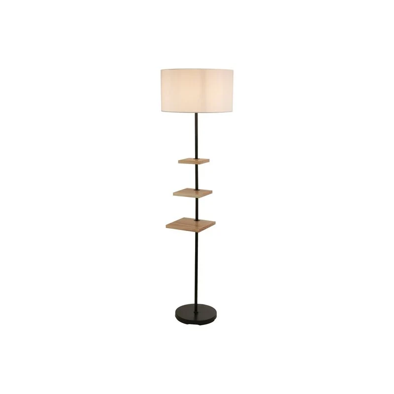 B-Ware Searchlight Stehleuchte Standlampe Norfolk schwarz grau Stahl Textil Schalter