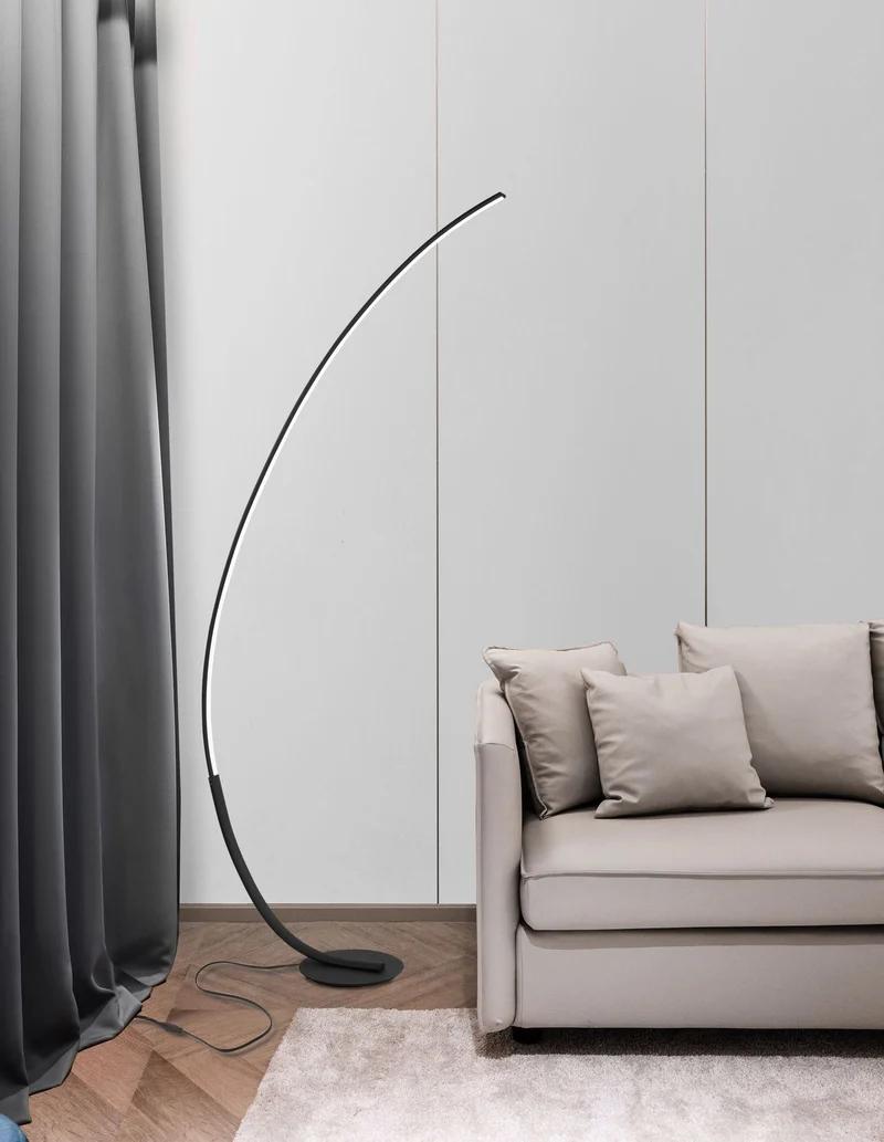 B-Ware Nova Luce Stehlampe Standleuchte LED Schwarz Warmweiß dimmbar 172cm SIEHE TEXT