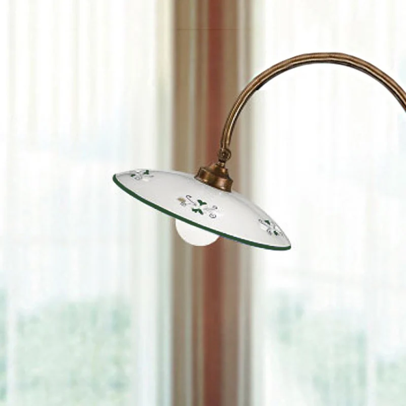 B-Ware Cremasco Stehleuchte Lampe Bassano grün Messing Keramik Stehlampe Leuchte LED