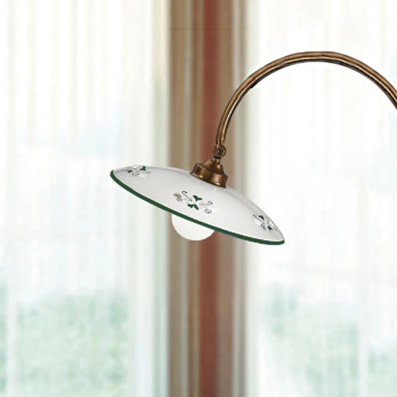 B-Ware Cremasco Stehleuchte Lampe Bassano grün Messing Keramik Stehlampe Leuchte LED
