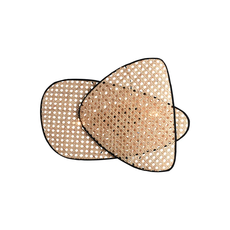 B-Ware Gheisa Wandleuchte Lampe Rattan zweiflammig