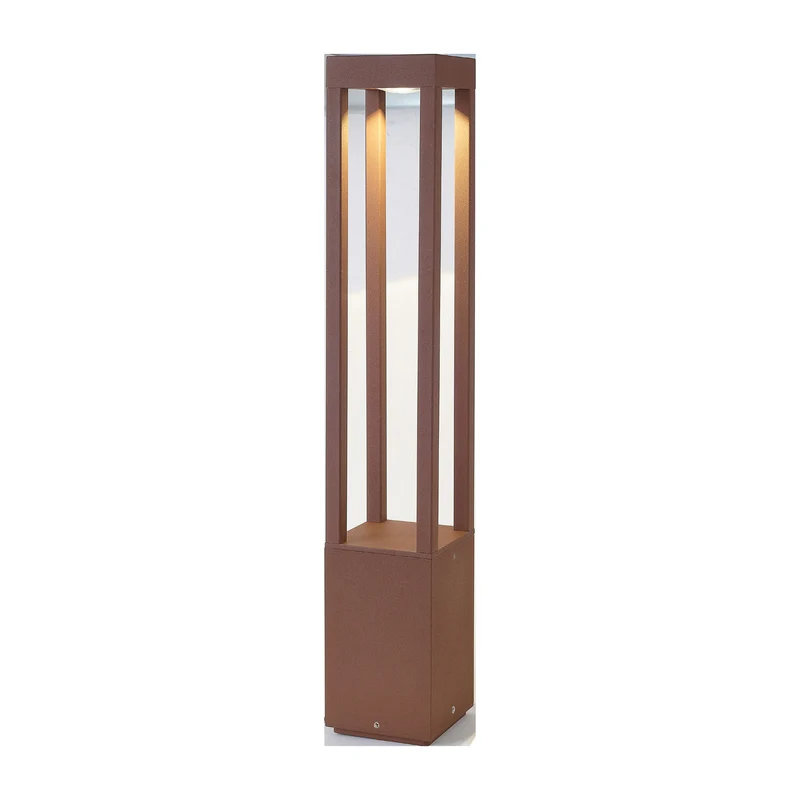 B-Ware Agra Wegeleuchte Wegelampe LED Aluminium Glas rostbraun Außenleuchte Beleuchtung